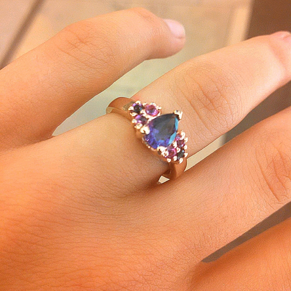 Rose Gold Amethyst Ring Size 6